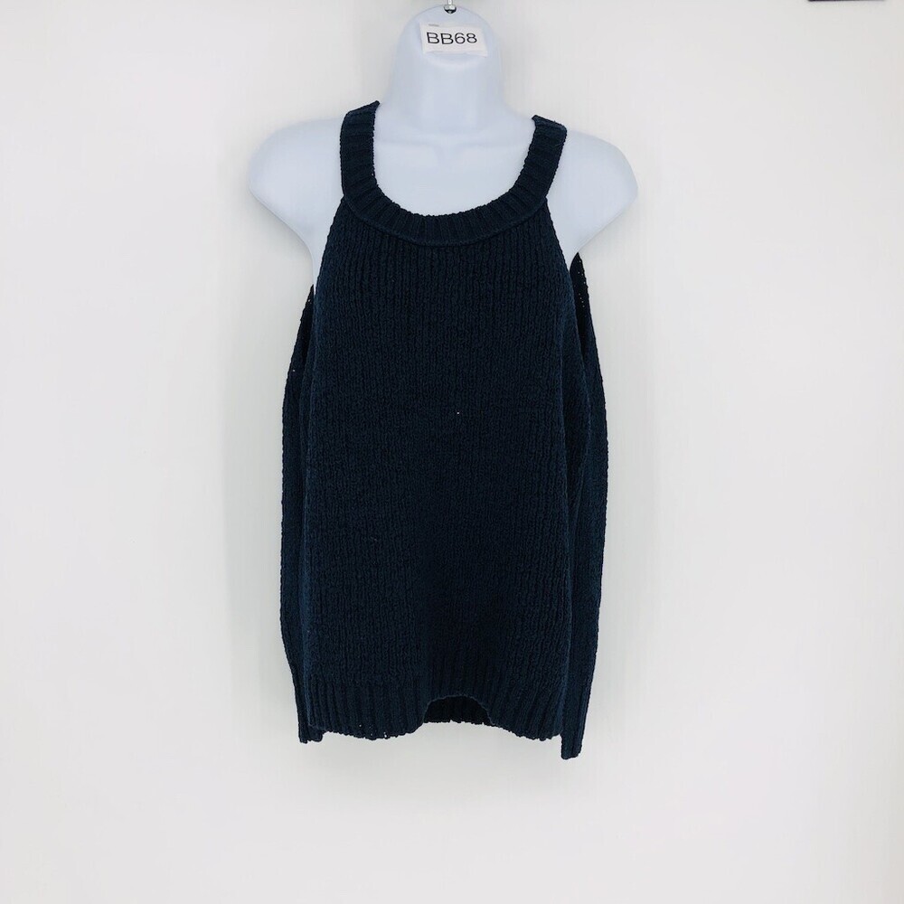 J.Crew Women's Navy Blue Cotton Sleeveless Round Neck Knit Top Size X-Large